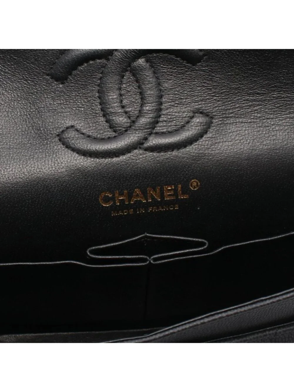 Chanel Shoulder Bag Chevron Stitch Double Flap Matte Black Caviar Leather